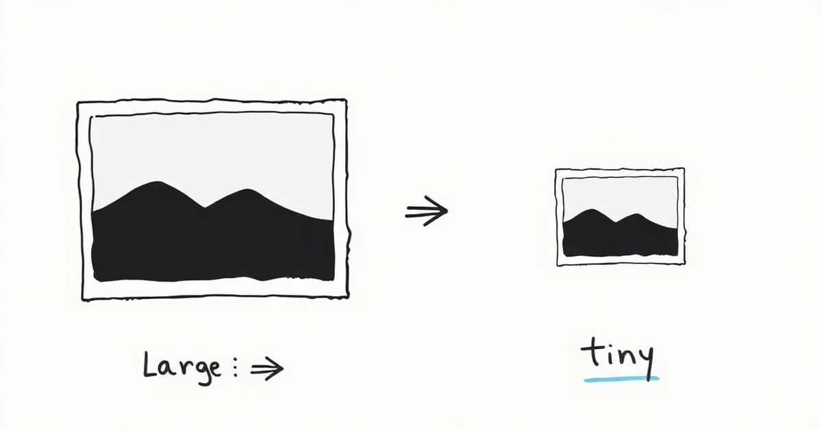 A large photo shrinking into a much smaller version of the same image.