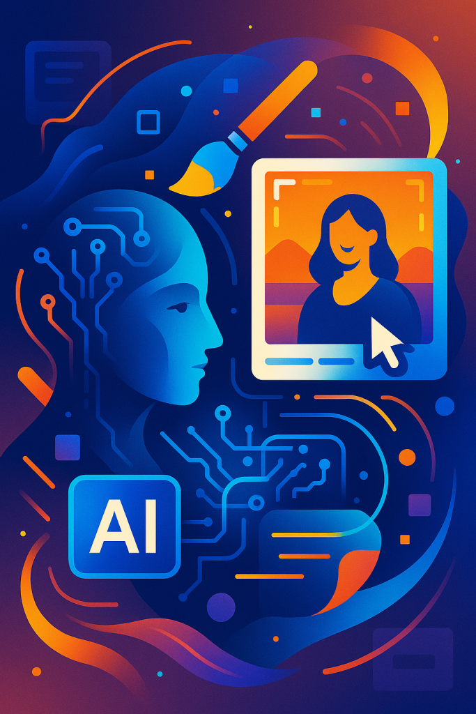 Abstract illustration of AI editing a photo